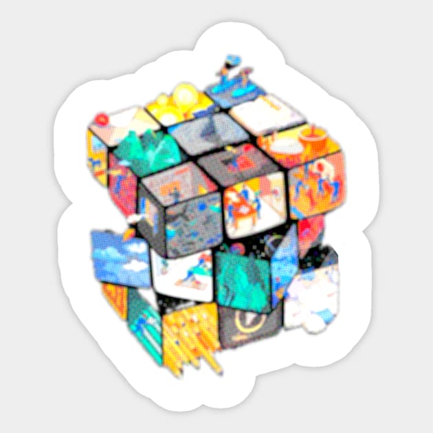 Mystic Cube Sticker by CazzyShop